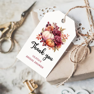 Fall Pumpkin Bridal Shower Favour Thank You Gift Tags