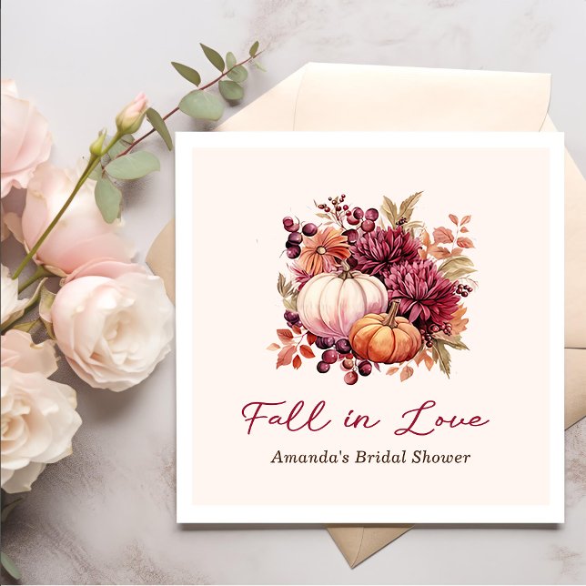 Fall Pumpkin Bridal Shower Paper Plates Napkin (Creator Uploaded)