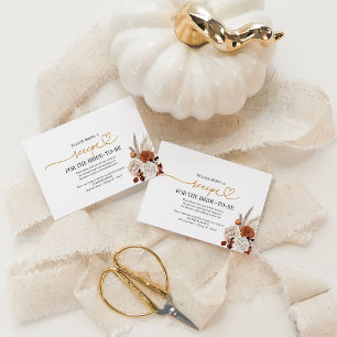 Fall Pumpkin Bridal Shower Recipe Request Enclosure Card
