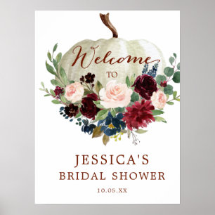 Fall Pumpkin Bridal Shower Welcome Sign