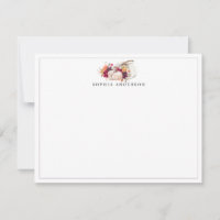 Fall Pumpkin Burgundy Orange Floral Watercolor