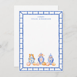 Fall Pumpkin Chinoiserie Ginger Jar Note Card
