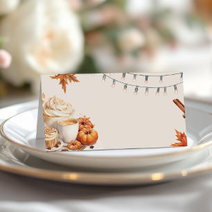 Fall Pumpkin Coffee Brewing Tent Card