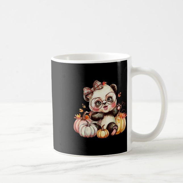 Fall Pumpkin Cute Panda Bear Fall Autumn Thanksgiv Coffee Mug (Right)