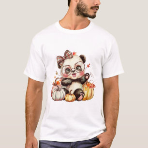 Fall Pumpkin Cute Panda Bear Fall Autumn Thanksgiv T-Shirt