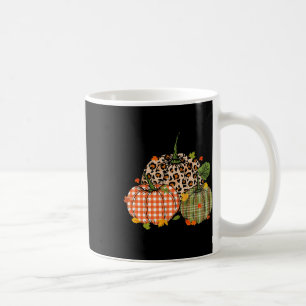 Fall Pumpkin Cute Thanksgiving Autumn Buffalo Plai Coffee Mug