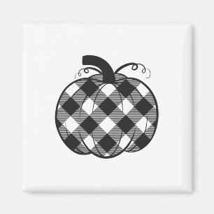 Fall Pumpkin Cute Thanksgiving Autumn Buffalo Plai Magnet