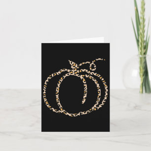 Fall Pumpkin Cute Thanksgiving Autumn Leopard Pump Card