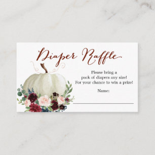 Fall Pumpkin Diaper Raffle Baby Shower Card