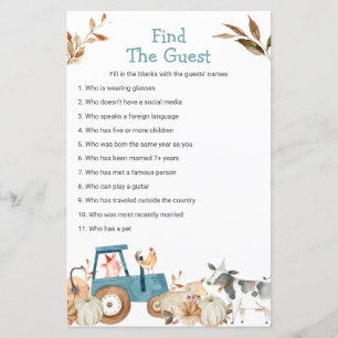 Fall Pumpkin Farm Animal Find the Guest Game