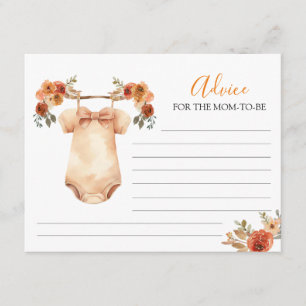 Fall Pumpkin Floral Baby Clothes Advice For Mum Enclosure Card