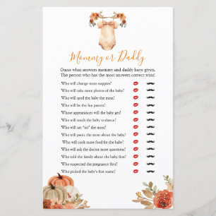 Fall Pumpkin Floral Baby Clothes Mommy or Daddy