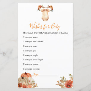 Fall Pumpkin Floral Baby Clothes Wishes for Baby