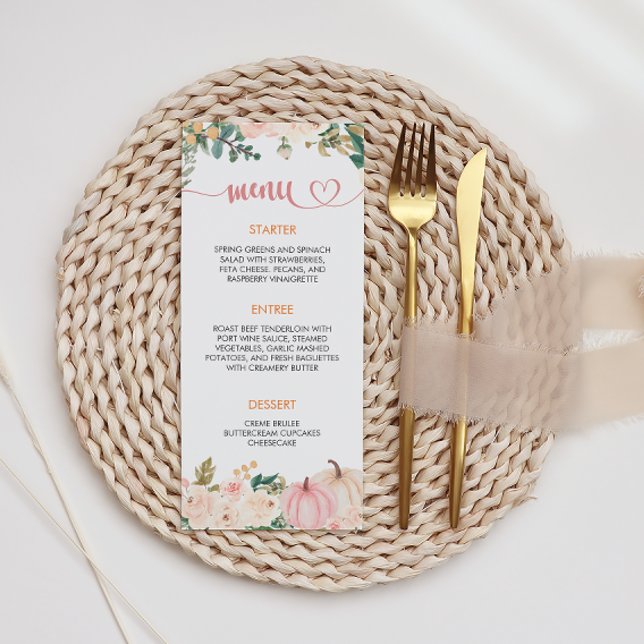 Fall Pumpkin Floral Baby Shower Menu (Creator Uploaded)