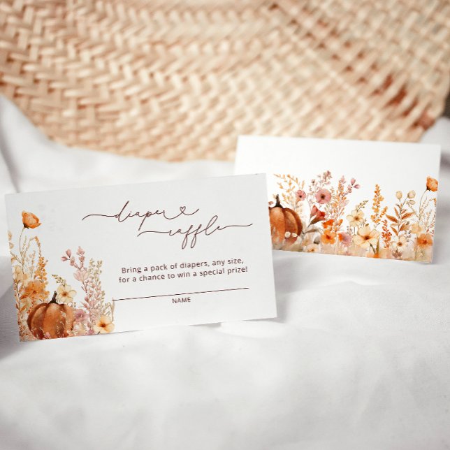 Fall Pumpkin Floral Diaper Raffle Enclosure Card (Creator Uploaded)