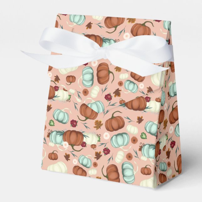 Fall Pumpkin Floral Favour Box (Front Side)