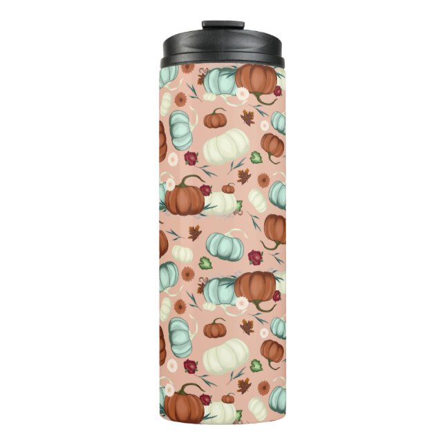 Fall Pumpkin Floral Thermal Tumbler (Front)