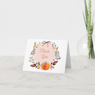 Fall Pumpkin Folded Thank You Card