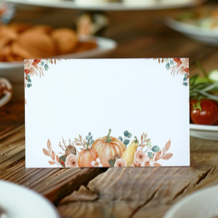 Fall Pumpkin Food Tent Place Card