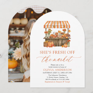 Fall Pumpkin Fresh Off the Market Bridal Shower Invitation