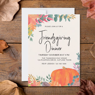 Fall Pumpkin Friendsgiving Dinner Invitation