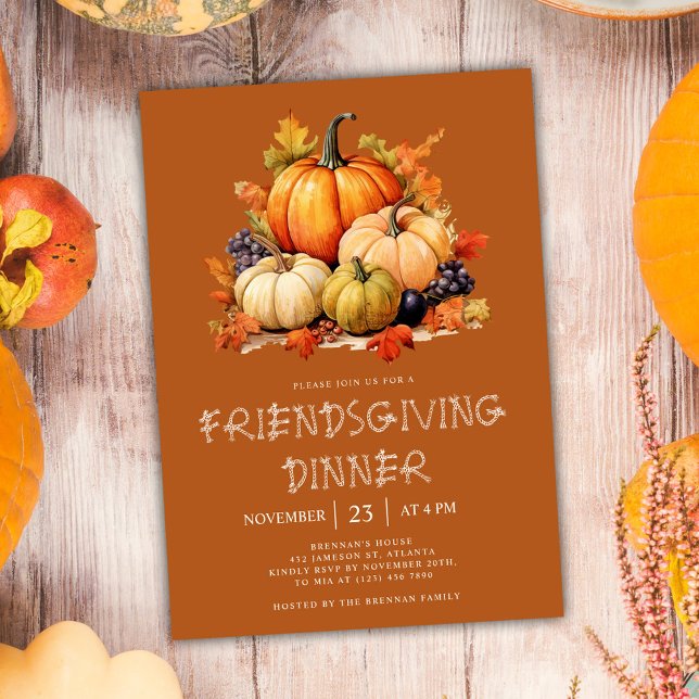 Fall Pumpkin Friendsgiving Dinner Invitation (Fall Pumpkin Friendsgiving Dinner Invitation)