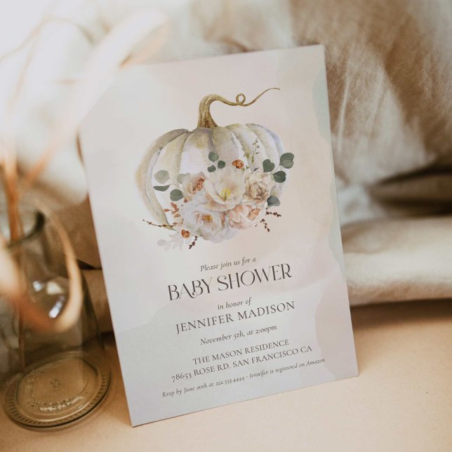 Fall Pumpkin Gender Neutral Baby Shower Invitation (Creator Uploaded)