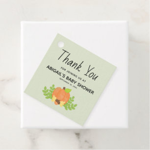 Fall Pumpkin Gender Neutral Baby Shower Thank You Favour Tags
