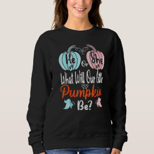 Fall Pumpkin Gender Reveal He Or She Baby Shower M Sweatshirt