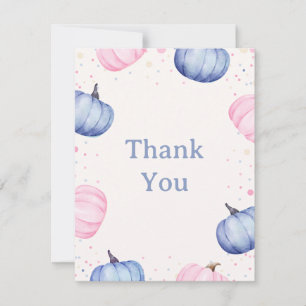 Fall Pumpkin Gender Reveal Thank You Card