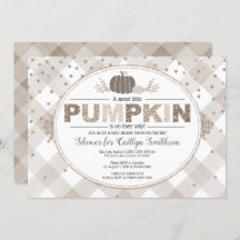 fall pumpkin gingham neutral colours beige shower