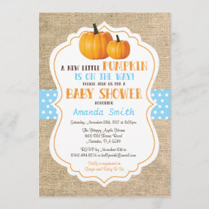 Fall Pumpkin Girl Baby Shower Invitation Card
