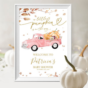Fall Pumpkin Girl Baby Shower Welcome Sign