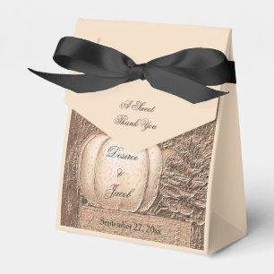 Fall Pumpkin Gold White Country Rustic Wedding Favour Box