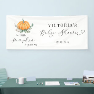 Fall Pumpkin Greenery Baby Shower Welcome Banner