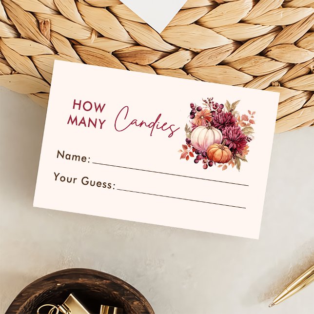 Fall Pumpkin Guess How Many Candies Game Card (Creator Uploaded)