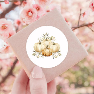 Fall Pumpkin Happy Thanksgiving  Classic Round Sticker