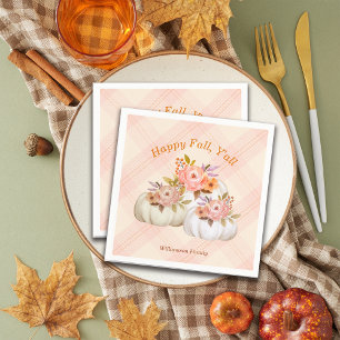 Fall Pumpkin Harvest Pink Thanksgiving Customise Napkin