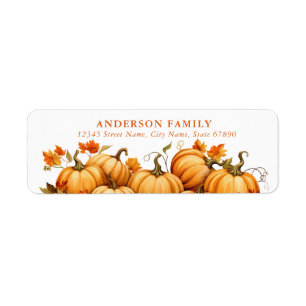 Fall Pumpkin Harvest Return Address Labels