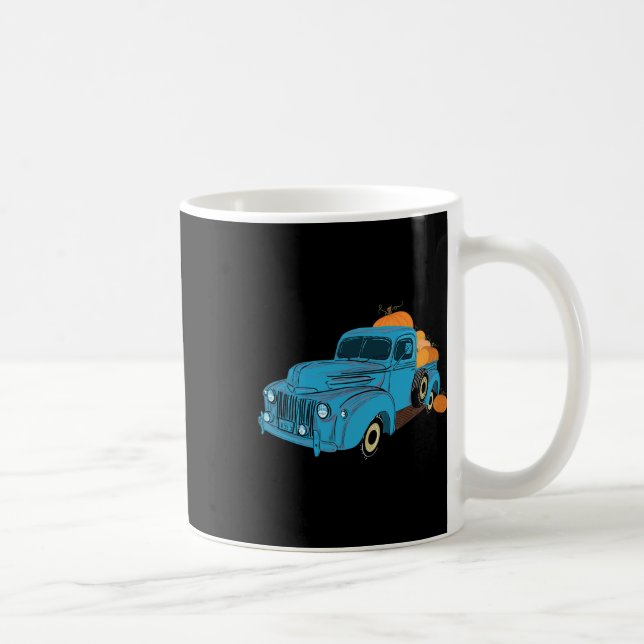 Fall Pumpkin Harvest Time Old Pickup Farm Truck  Coffee Mug (Right)