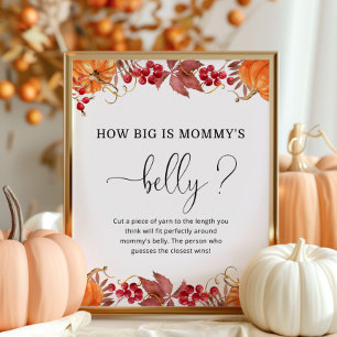 Fall pumpkin how big is mummy's belly game poster