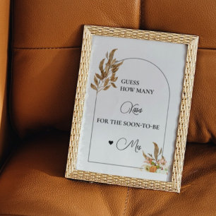 Fall Pumpkin  how many kisses bridal shower game Poster