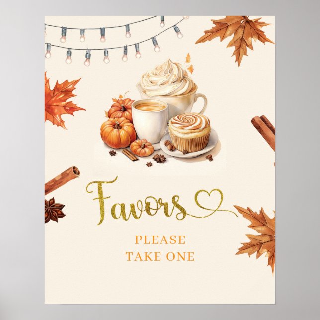  Fall Pumpkin is Brewing Coffee Leaves Baby  Favou Poster (Front)