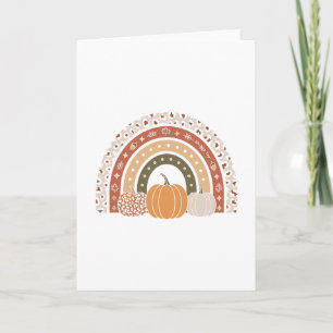 Fall Pumpkin Leopard Print Thanksgiving Card