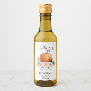 Fall Pumpkin Mini Wine Bottle Label