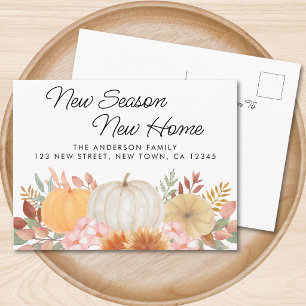 Fall Pumpkin Moving Announcement Postcard