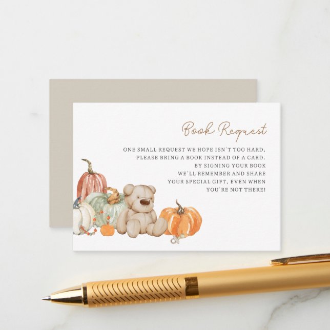 Fall Pumpkin n Toys Books for Baby Enclosure Card (Front/Back In Situ)