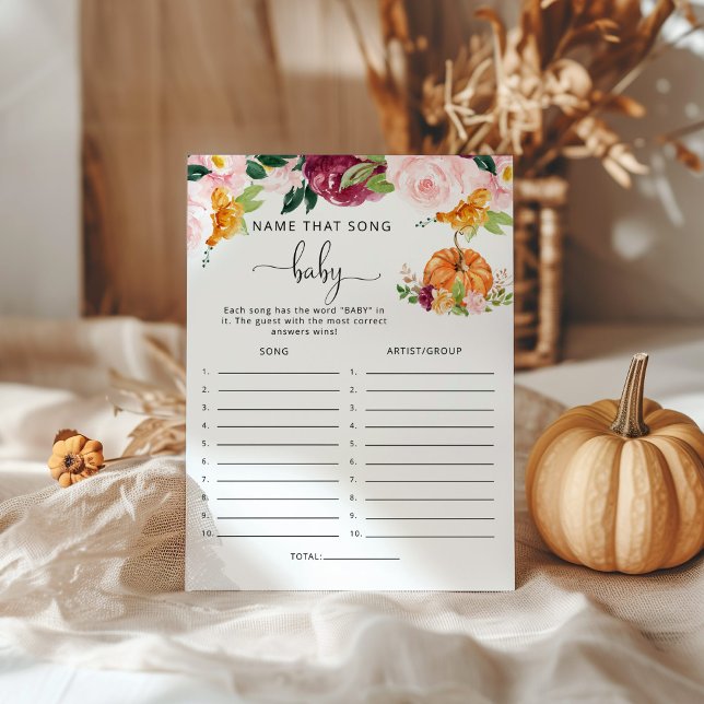 Fall pumpkin Name that song baby shower game (Creator Uploaded)