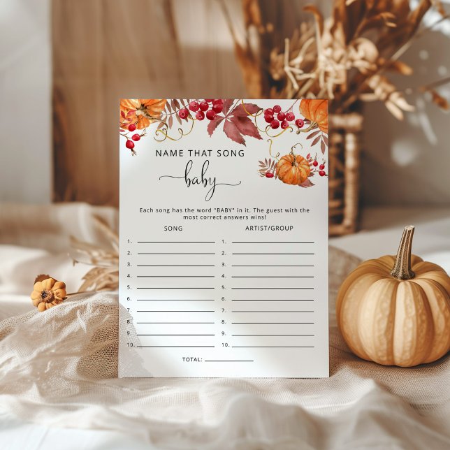 Fall pumpkin Name that song baby shower game (Creator Uploaded)