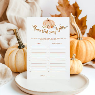 Fall pumpkin Name that song baby shower game